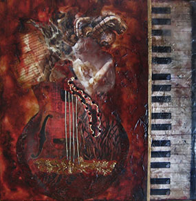 Classical Music encaustic painting